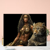 Jungle Girl and Her Pet Leopard Acrylic Wall Sign (Mariage)