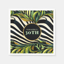 Jungle Glam Zebra Dierenprint Verjaardag Leeftijd