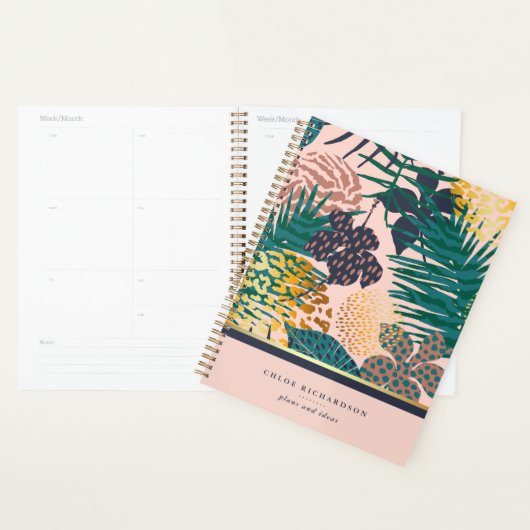 Jungle glamour | Blush et Gold Tropical Motif (Devant avec enveloppe)