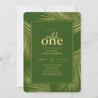Jungle Green Wild Un Anniversaire Fête Invitation