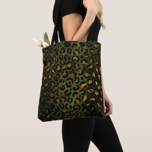 Jungle groen geel cheeta luipaard patroon draagtas