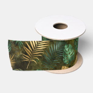 Jungle groen geel tropisch palmenblad lint
