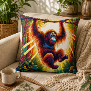 Jungle Harmony: orang-oetan inspiratie Kussen