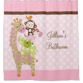 Jungle Jill Fille Animaux Enfants Douche Rideau (Devant)