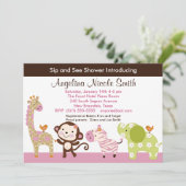 Jungle Jill / Girls Animals Sip & See Invitation (Debout devant)