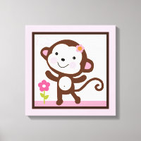 Jungle Jill Singe Fille Animaux Toile Imprimer