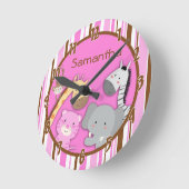 Jungle Jouer Safari Zoo Animal Horloge Personnalis (Angle)