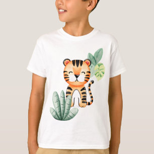 Jungle Joy : T-shirt pour enfants au tigre heureux