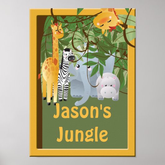Jungle Kinderkamer Aangepaste Poster (Voorkant)