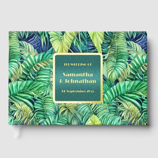 Jungle monstera feuille aquarelle motif vrai feuil (Recto)