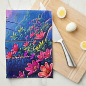 Jungle Moon Blue Parrot Paradise Theedoek (Quarter Fold)