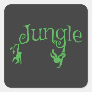 Jungle   Natuur Grafisch   Dierenliefhebber Vierkante Sticker
