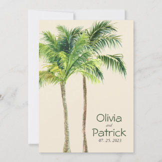 Jungle palmier aquarelle tropicale invitation