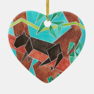 Jungle Panter Originele Abstracte Kunst Keramisch Ornament