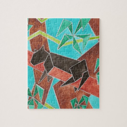 Jungle Panther Original Abstract Art Legpuzzel (Verticaal)