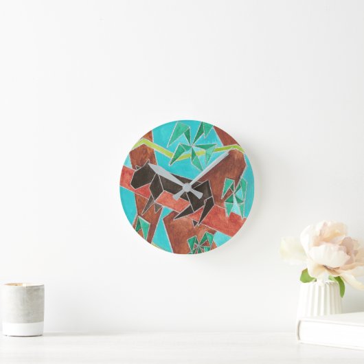 Jungle Panther Original Abstract Art Ronde Klok (Huis)