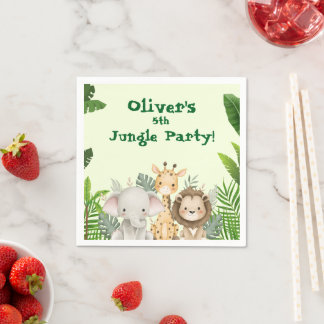 Jungle Party Custom Paper Napkins Servet