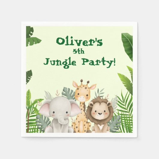 Jungle Party Custom Paper Napkins Servet (Voorkant)