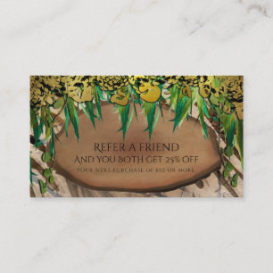 JUNGLE PARTY Goud Glam Dierenprint Refer a Friend Aanbevelingskaartje