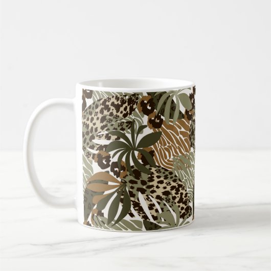 Jungle Poster de animal café Mug (Gauche)