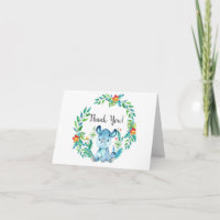 Jungle Rhino Baby shower Merci Note