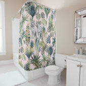 Jungle rose Tigres blancs Rideau de douche (En situation)