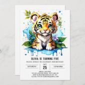 Jungle Rumble Tiger Boy Invitation Anniversaire (Devant / Derrière)