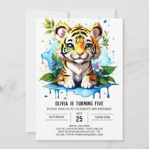Jungle Rumble Tiger Boy Invitation Anniversaire