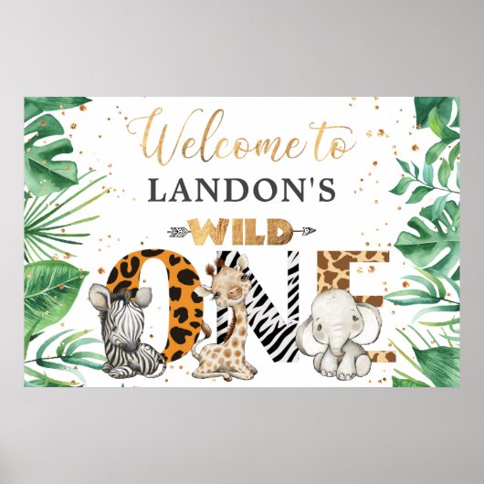 Jungle Safari 1er Anniversaire Poster de bienvenue (Devant)