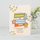 Jungle Safari 2ème anniversaire Invitation (Debout devant)