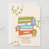 Jungle Safari 2ème anniversaire Invitation (Devant)