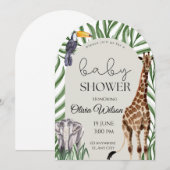 Jungle Safari Animals Baby Shower Invitation  (Devant / Derrière)