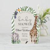 Jungle Safari Animals Baby Shower Invitation  (Debout devant)