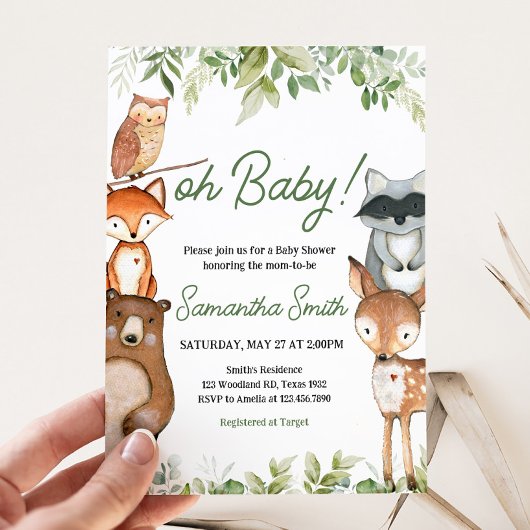 Jungle Safari Animals Baby Shower Kaart