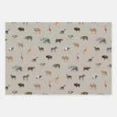 Jungle Safari Animals Pattern Blue Beige Grey Inpakpapier Vel (Voorkant)