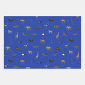 Jungle Safari Animals Pattern Blue Green Grey Inpakpapier Vel (Voorkant 3)
