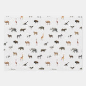 Jungle Safari Animals Pattern Blue Green Grey Inpakpapier Vel (Voorkant)