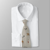 Jungle Safari Animals Pattern Grey Neck Tie Stropdas (Gebonden)