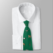 Jungle Safari Animals Pattern Kelly Green Neck Tie Stropdas (Gebonden)