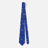Jungle Safari Animals Pattern Royal Blue Neck Tie Stropdas (Voorkant)