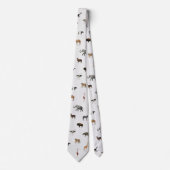 Jungle Safari Animals Pattern Stone White Neck Tie Stropdas (Voorkant)