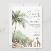 Jungle Safari Animaux Baby Brunch Invitation (Devant)