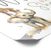 Jungle Safari Animaux Baby shower Affiche de bienv (Coin)