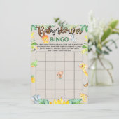 Jungle Safari Animaux Baby shower Bingo Carte de j (Debout devant)