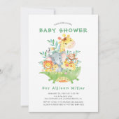Jungle Safari Animaux Baby Shower Invitations (Devant)