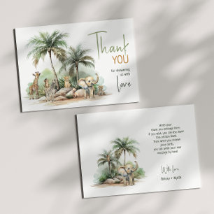 Jungle Safari Animaux Baby shower Merci plat