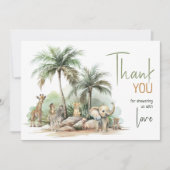 Jungle Safari Animaux Baby shower Merci plat (Devant)