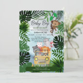Jungle Safari Animaux Boy Baby shower invitation (Debout devant)