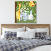 Jungle Safari Animaux Enfants Salle Toile Imprimer (Insitu(Chambre))