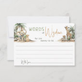 Jungle Safari Animaux Mots de la sagesse Carte (Devant)